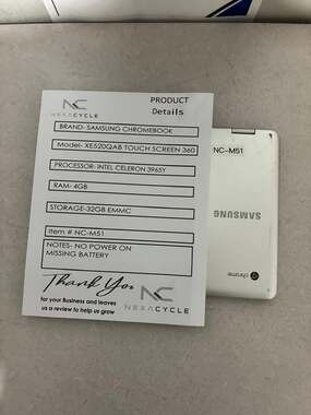Samsung Chromebook XE520QAB Touch 360 Intel Celeron 3965Y 4GB RAM 32GB
